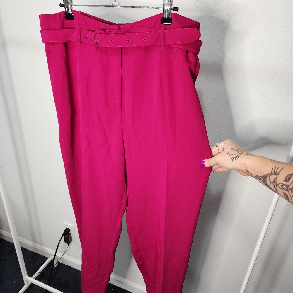 Boden Pink High-Waisted Trousers